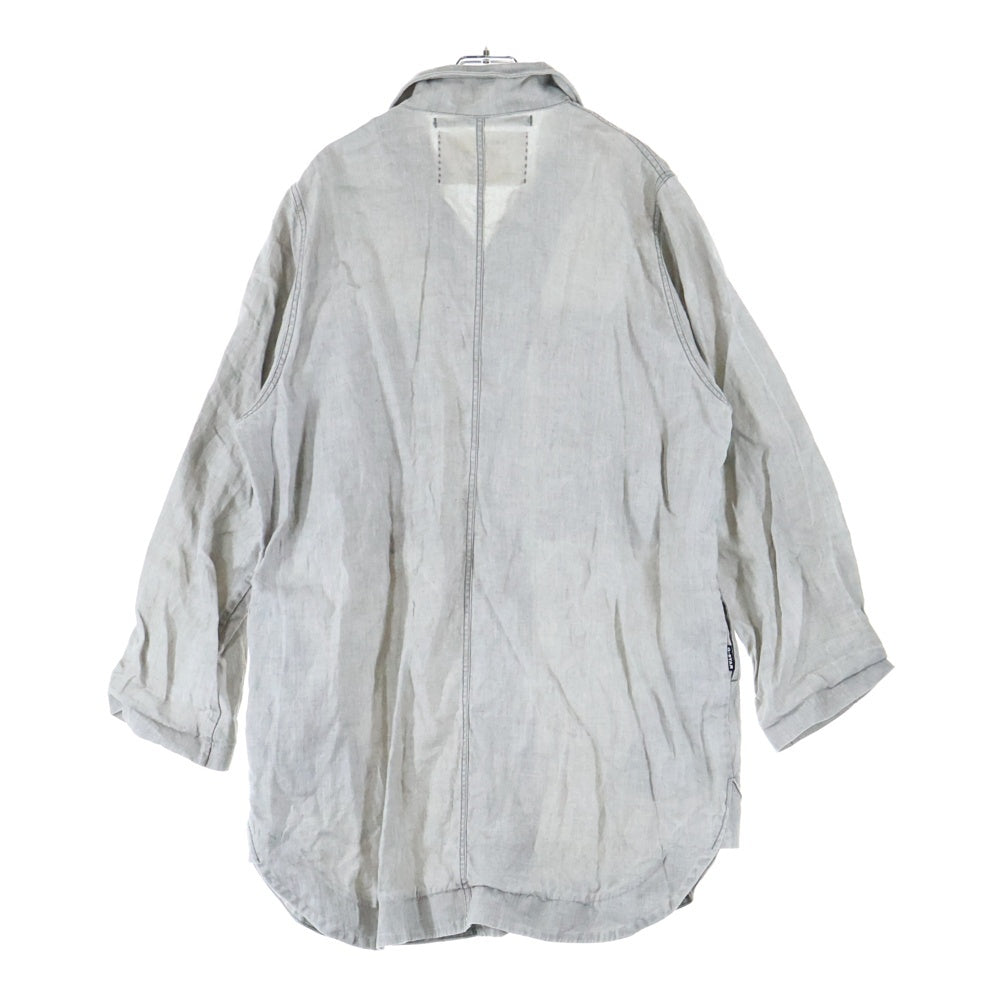 G-STAR RAW(ジースターロウ) 胸ロゴデザイン マルチポケット オープンカラー コットン 長袖シャツ グレー