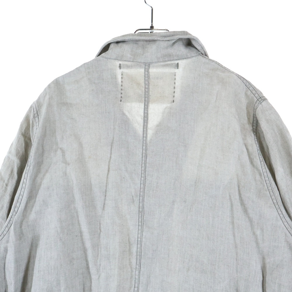 G-STAR RAW(ジースターロウ) 胸ロゴデザイン マルチポケット オープンカラー コットン 長袖シャツ グレー