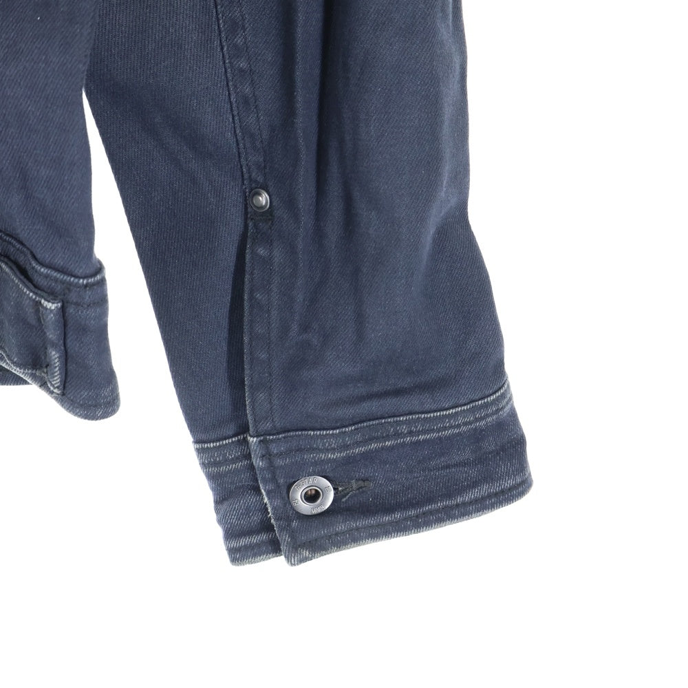 G-STAR RAW(ジースターロウ) ダブル胸ポケット ロゴデザインパッチ 6B ダメージ加工 デニムジャケット ブラック