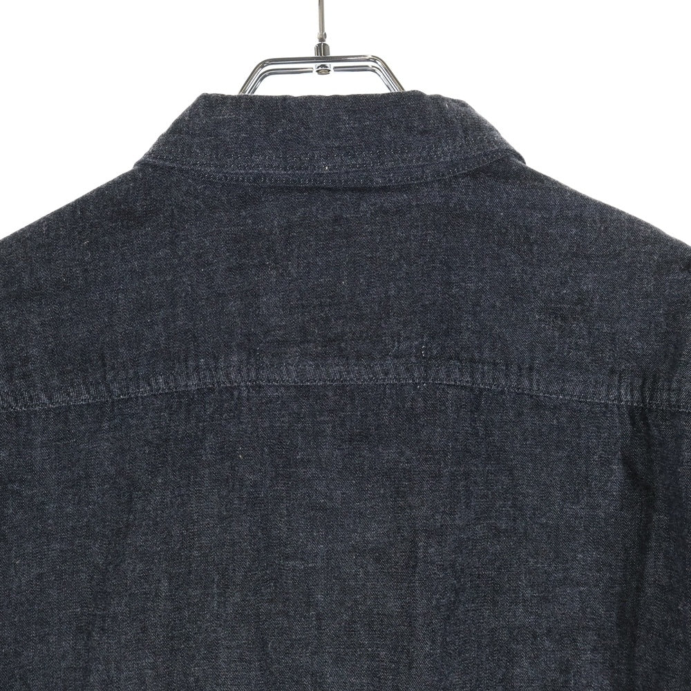 G-STAR RAW(ジースターロウ) ダブルフラップポケット フライフロント レギュラーカラー デニム 長袖シャツ ブラック