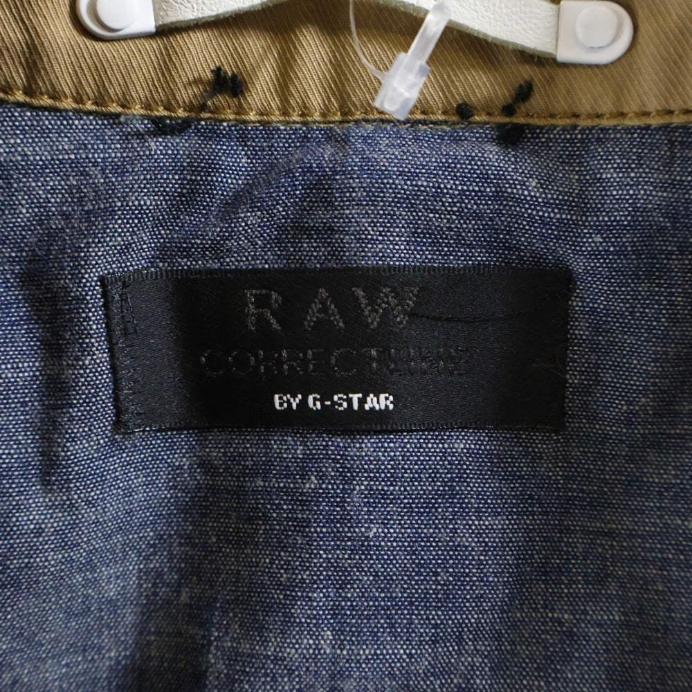 G-STAR RAW(ジースターロウ) 胸ロゴデザイン マルチステッチ マルチポケット ロングコート ベージュ