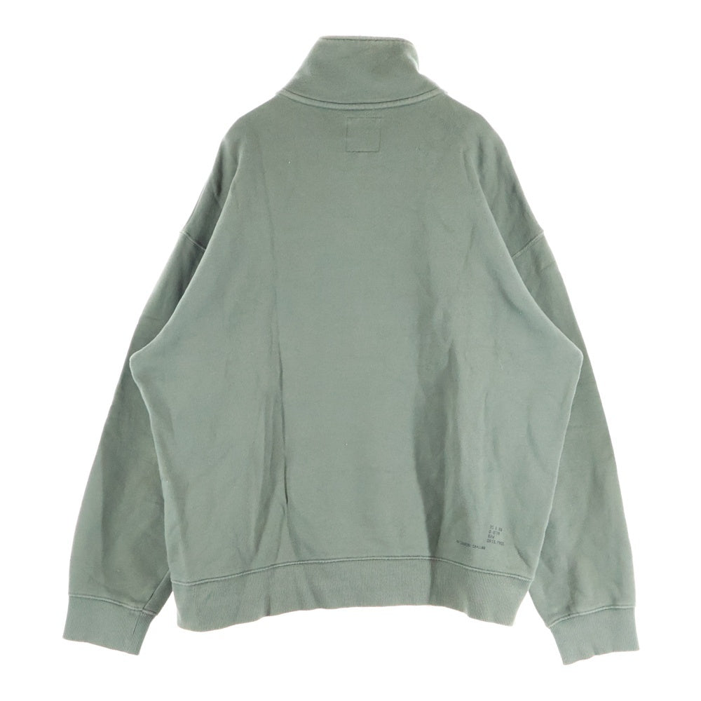 G-STAR RAW(ジースターロウ) 胸フラップポケット カンガルーポケット ハーフジップ スウェット トレーナー グリーン