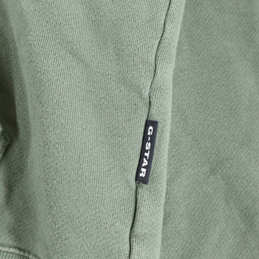 G-STAR RAW(ジースターロウ) 胸フラップポケット カンガルーポケット ハーフジップ スウェット トレーナー グリーン