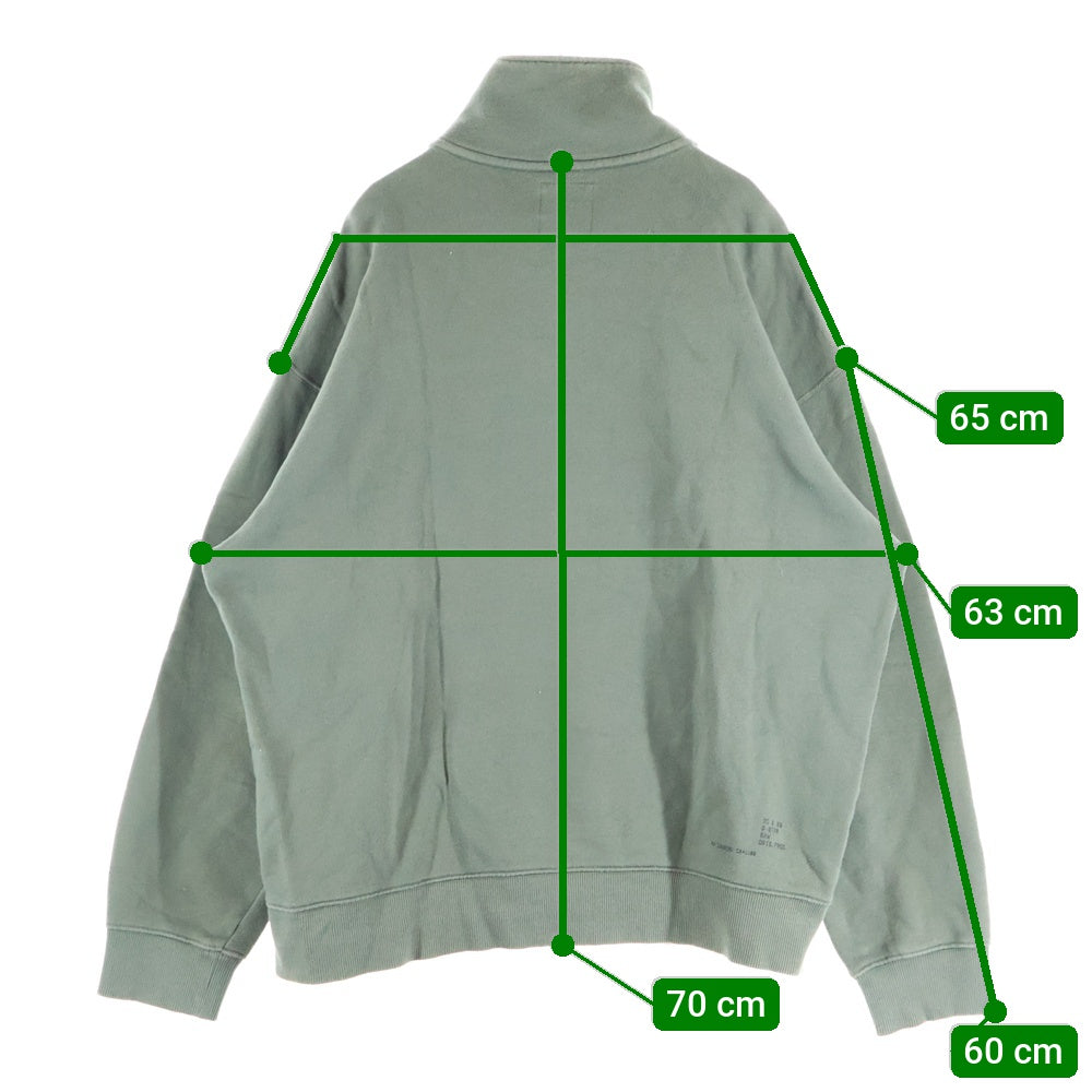 G-STAR RAW(ジースターロウ) 胸フラップポケット カンガルーポケット ハーフジップ スウェット トレーナー グリーン