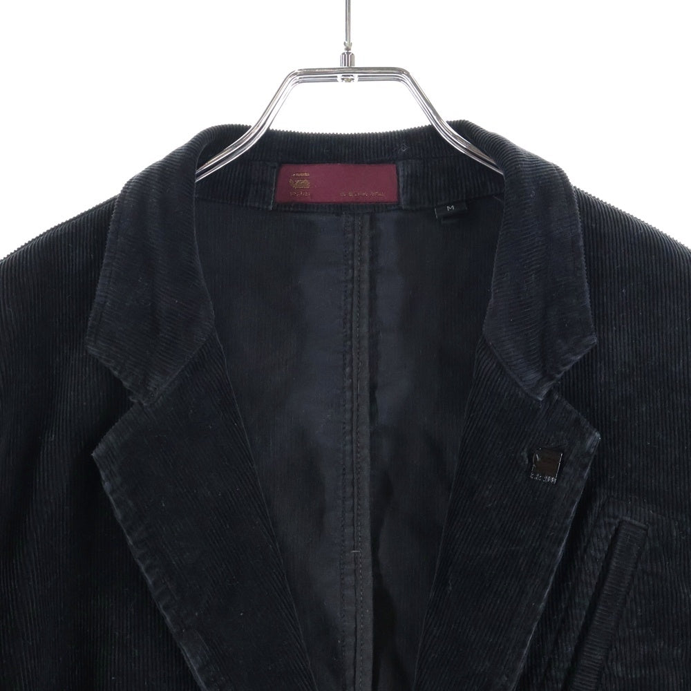 G-STAR RAW(ジースターロウ) ロゴデザインモチーフ マルチポケット コーデュロイ テーラードジャケット ブラック