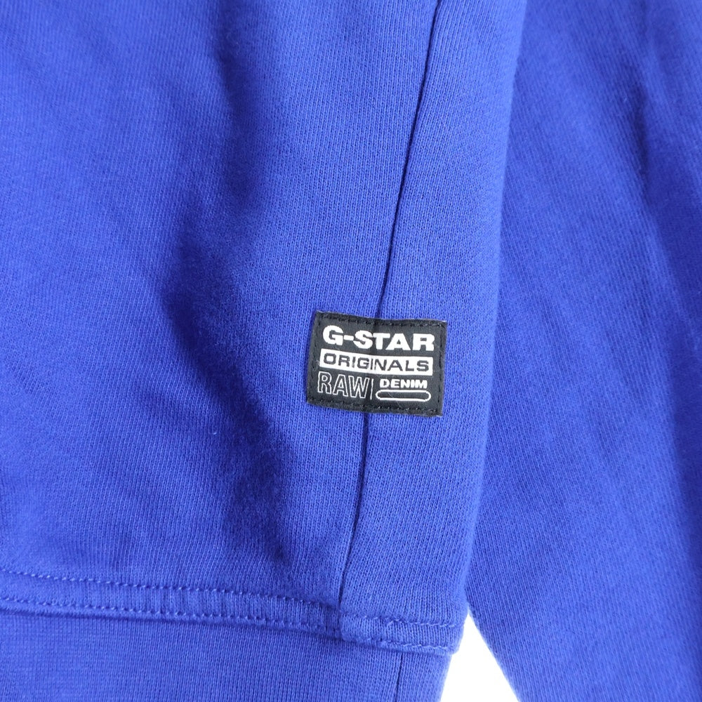 G-STAR RAW(ジースターロウ) フロントロゴデザイン クルーネック スウェット パーカー ブルー