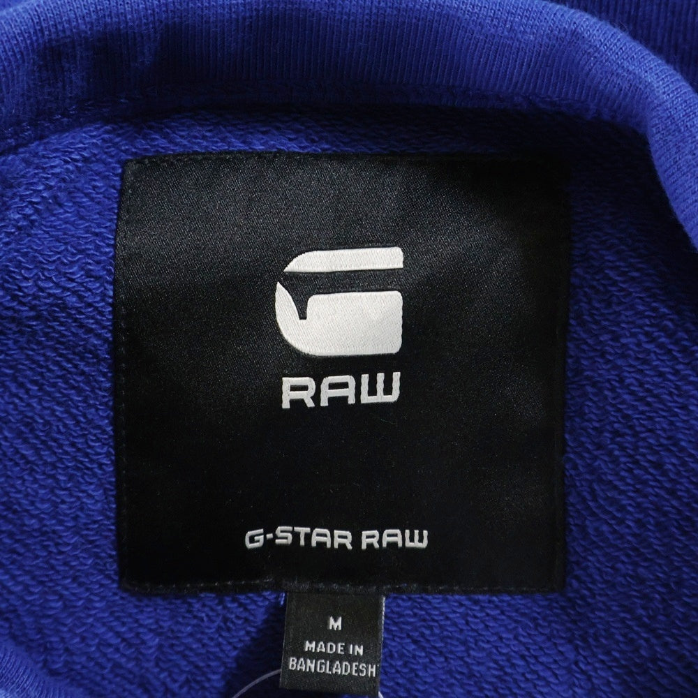G-STAR RAW(ジースターロウ) フロントロゴデザイン クルーネック スウェット パーカー ブルー