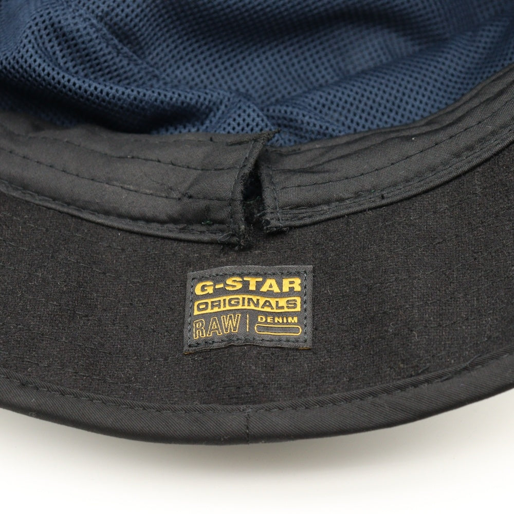 G-STAR RAW(ジースターロウ) ロゴデザイン チェック柄 バケットハット 帽子 ブラウン/グリーン