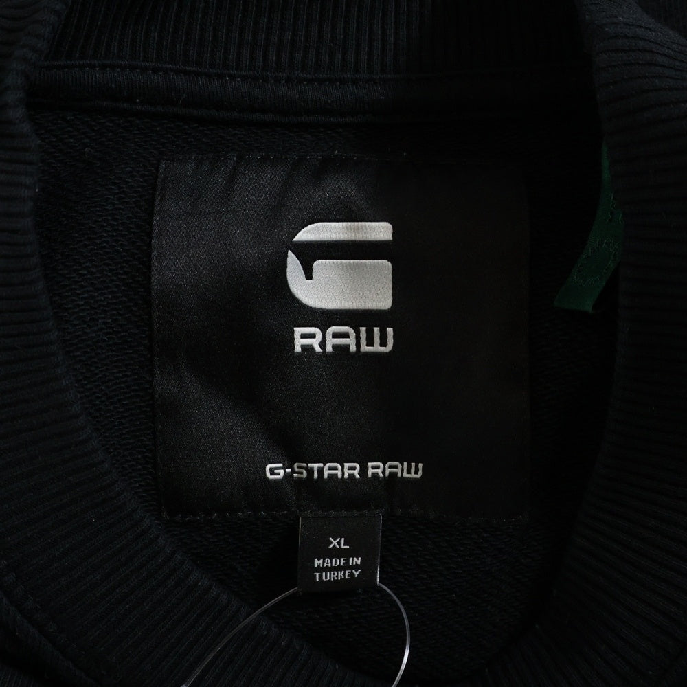 G-STAR RAW(ジースターロウ) フロントマルチフラップポケット クルーネック スウェット セーター ブラック