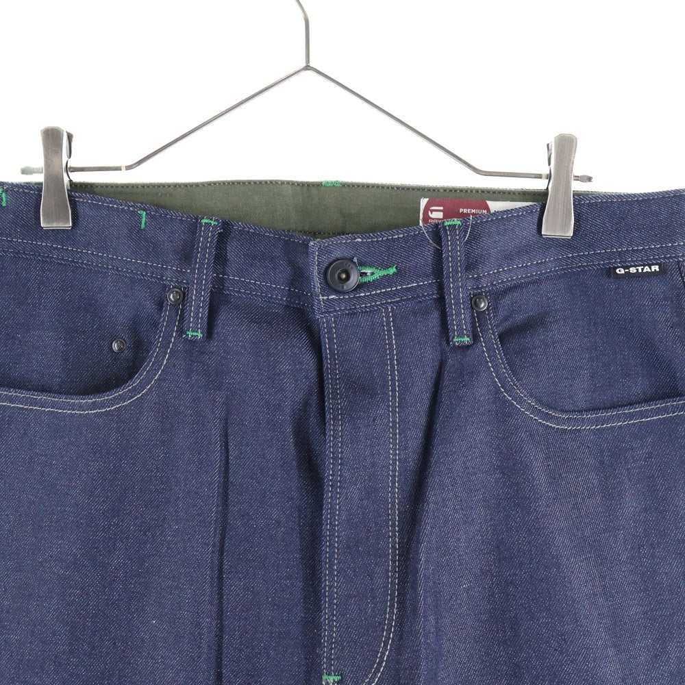 G-STAR RAW(ジースターロウ) TYPE49 ロゴデザイン革パッチ マルチポケット ジップアップ デニムパンツ インディゴ