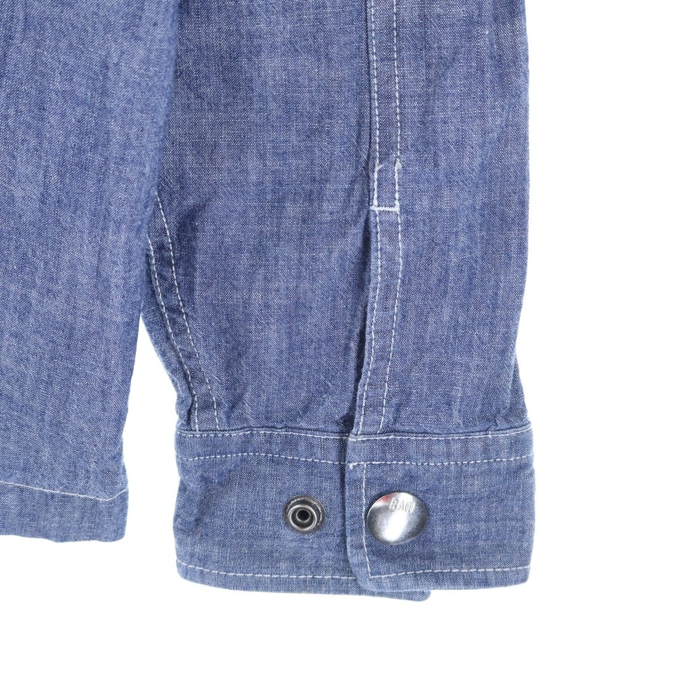 G-STAR RAW(ジースターロウ) シルバーボタンデザイン 5B フロントマルチポケット デニム 長袖シャツ インディゴ