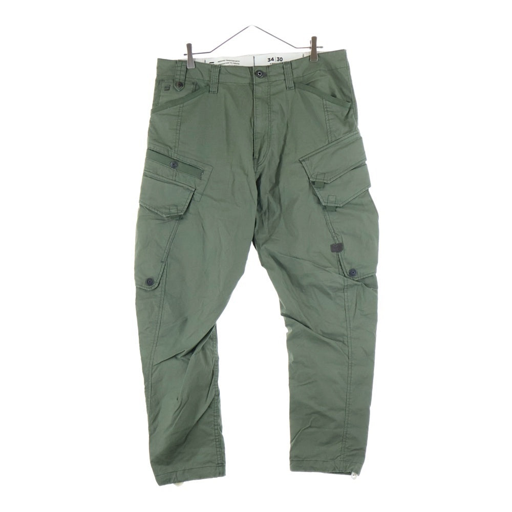 G-STAR RAW(ジースターロウ) ロゴデザインプレート マルチフラップポケット ジップアップ カーゴパンツ カーキ
