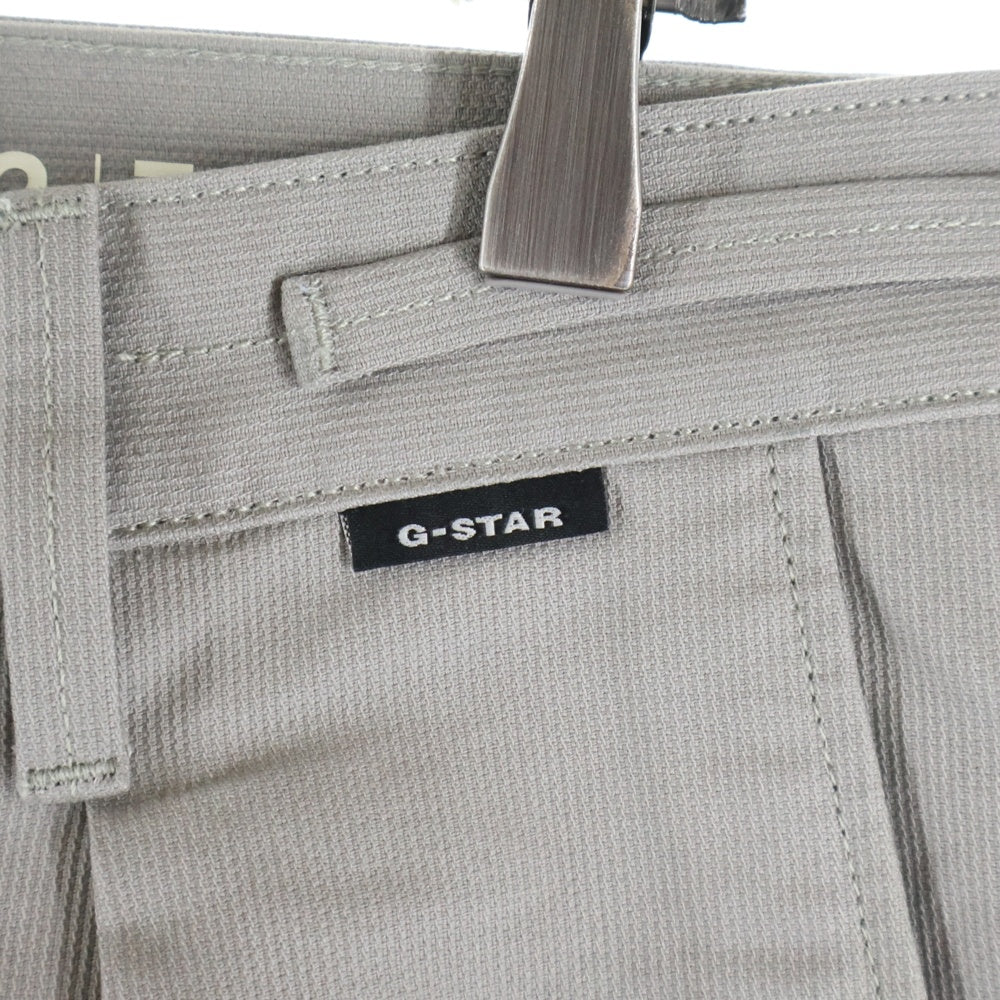G-STAR RAW(ジースターロウ) マルチポケット ロゴデザインタグ ジップアップ ストレートパンツ グレー