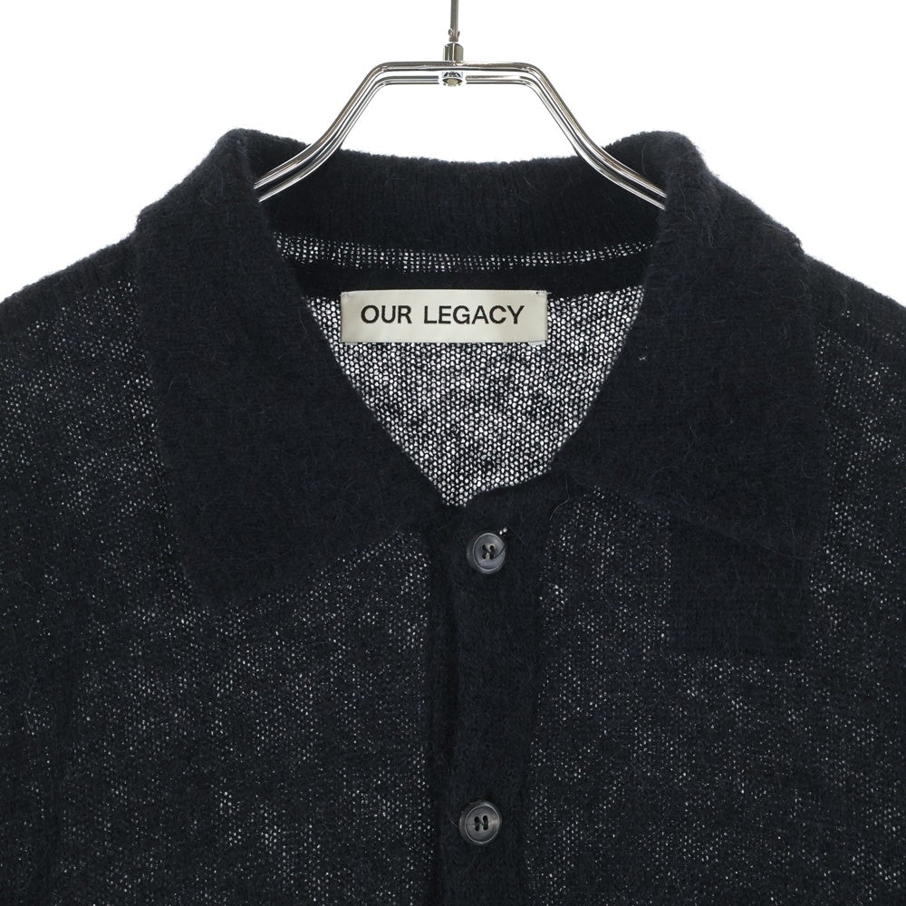 OUR LEGACY(アワーレガシー) EVENING POLO BLACK FUZZY ALPACA アルパカウール イブニング ニットカーディガン ブラック