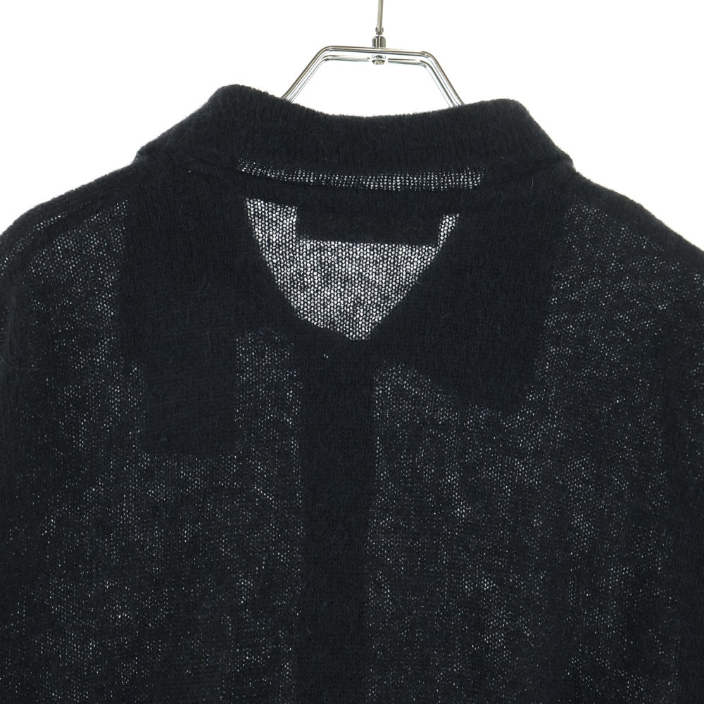 OUR LEGACY(アワーレガシー) EVENING POLO BLACK FUZZY ALPACA アルパカウール イブニング ニットカーディガン ブラック