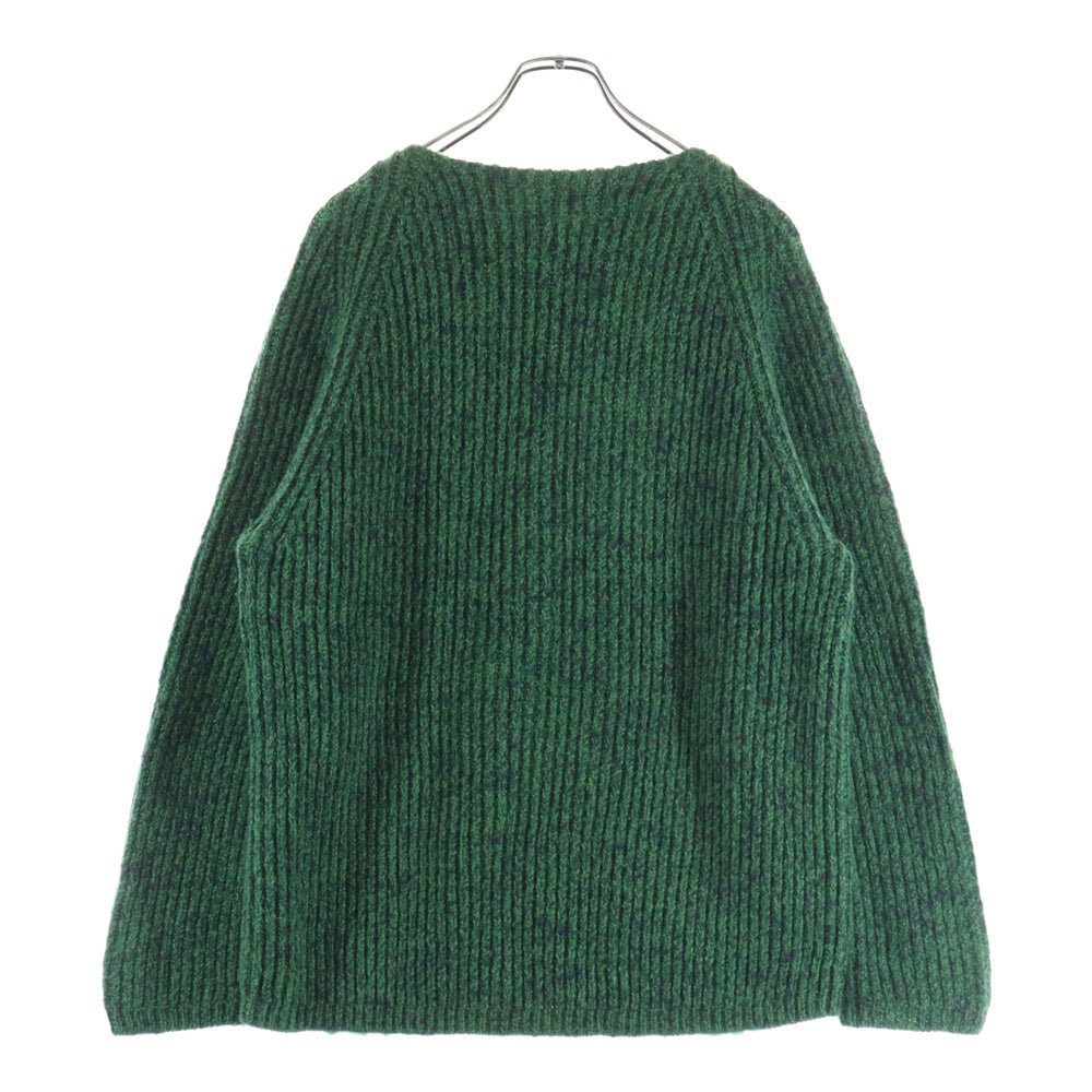 AURALEE(オーラリー) WOOL BABY ALPACA MIX RIB KINT P/O ウールアルパカ クルーネック リブニット セーター グリーン A22AP02BL