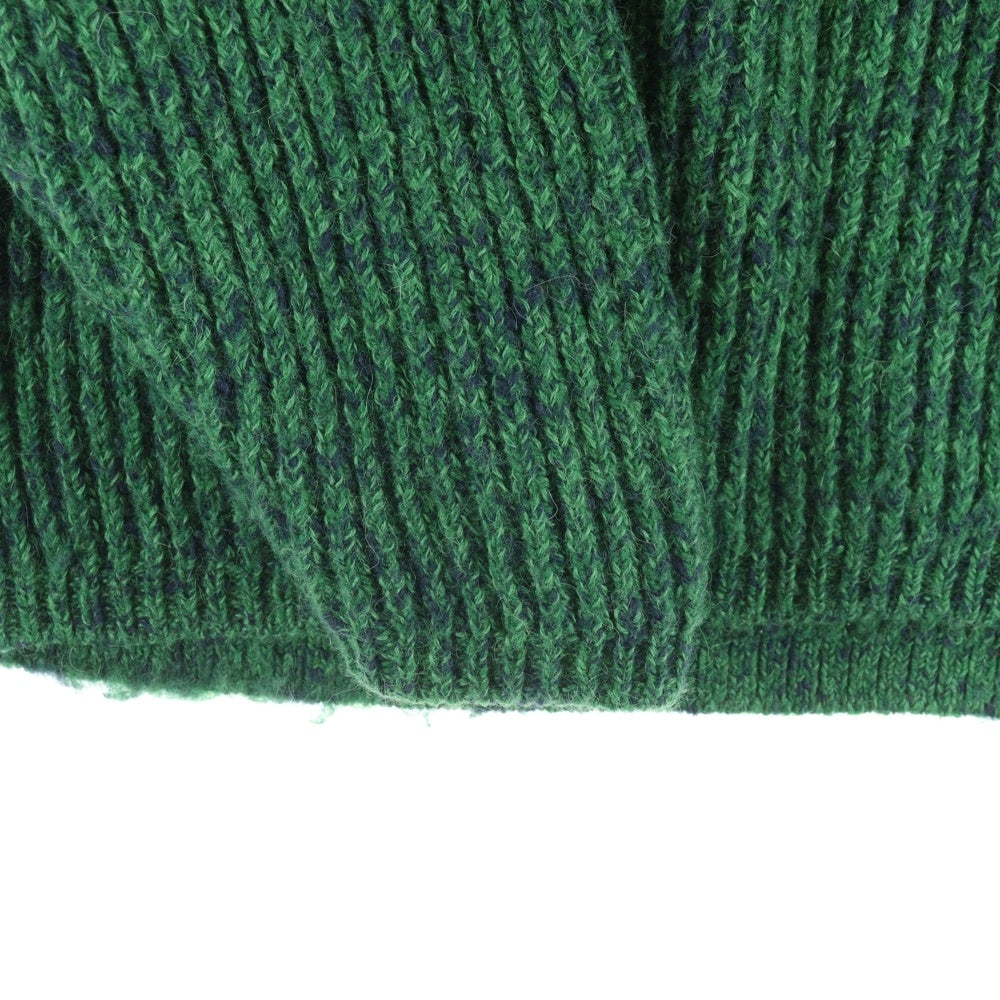 AURALEE(オーラリー) WOOL BABY ALPACA MIX RIB KINT P/O ウールアルパカ クルーネック リブニット セーター グリーン A22AP02BL