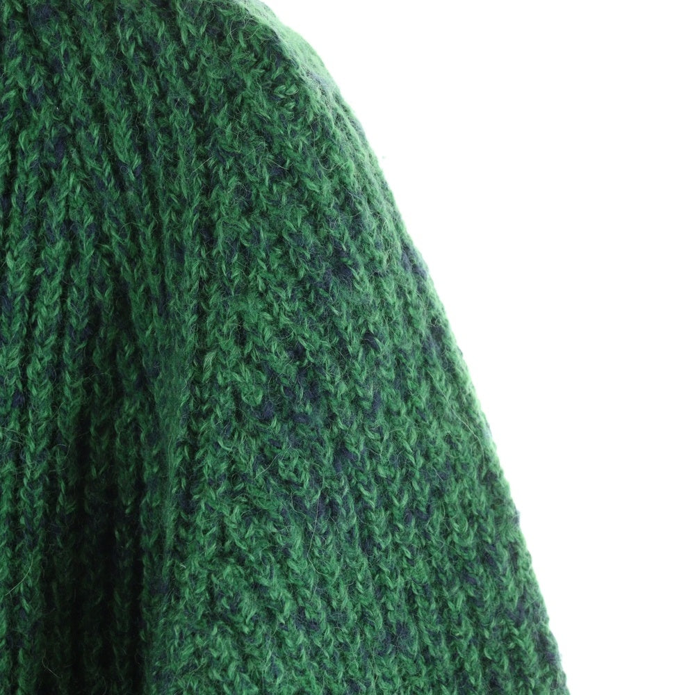 AURALEE(オーラリー) WOOL BABY ALPACA MIX RIB KINT P/O ウールアルパカ クルーネック リブニット セーター グリーン A22AP02BL