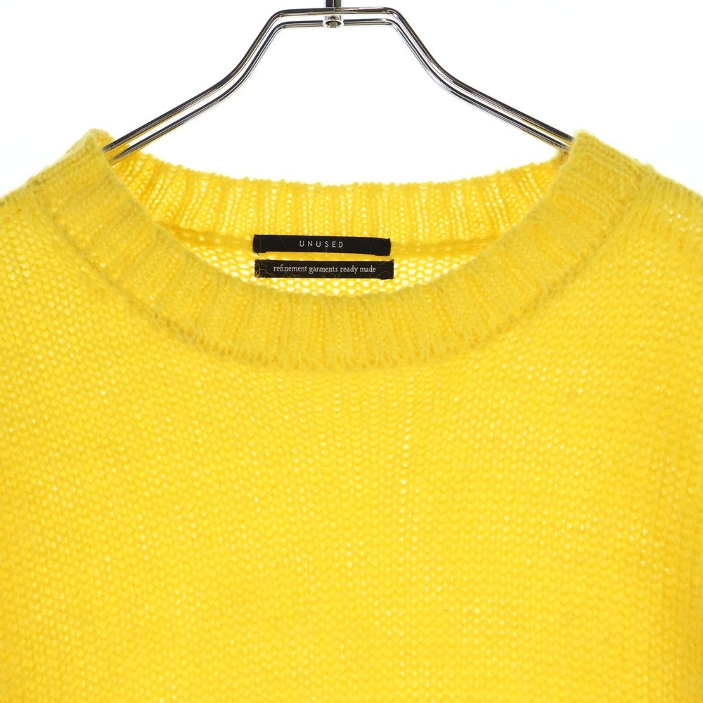 UNUSED(アンユーズド) 19AW 3G CREW NECK KNIT モヘア混 クルーネック ローゲージニット セーター イエロー US1644