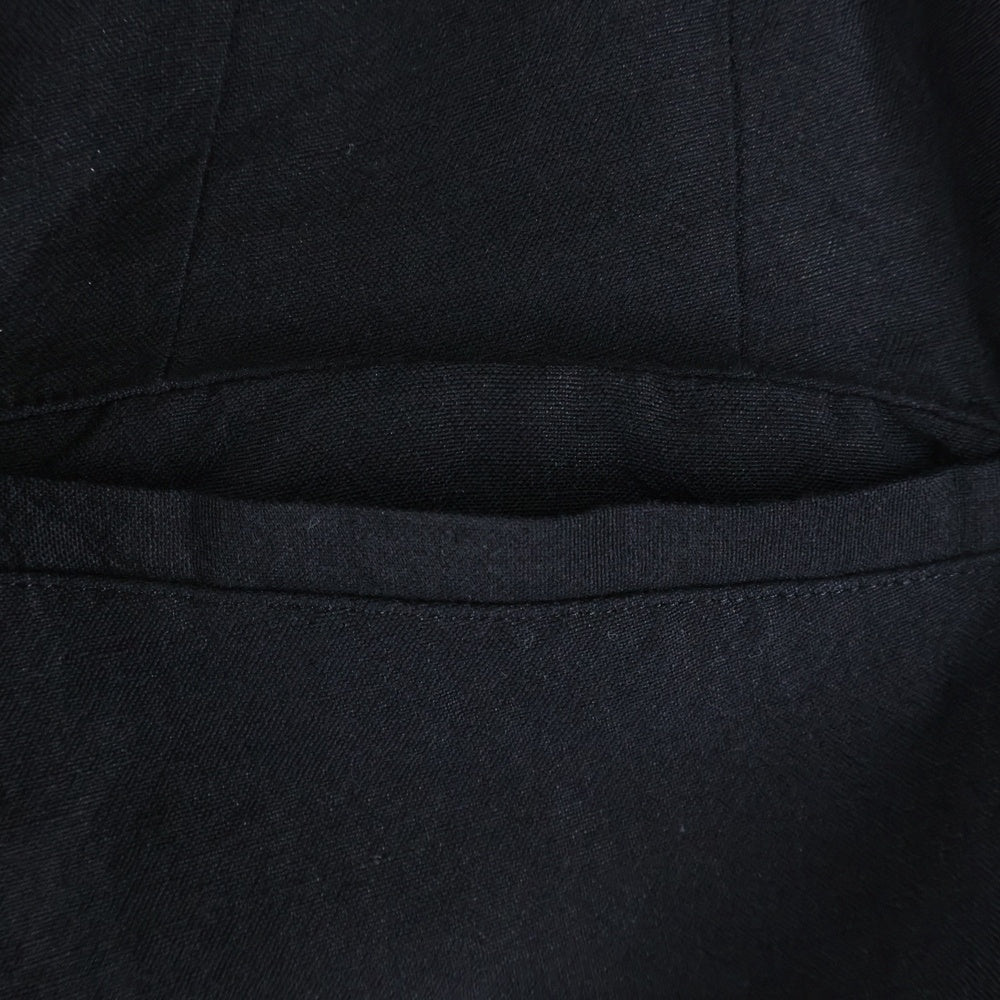 POLYPLOID(ポリプロイド) ウールリネン サイドボタン イージーパンツ ブラック 04-C-10