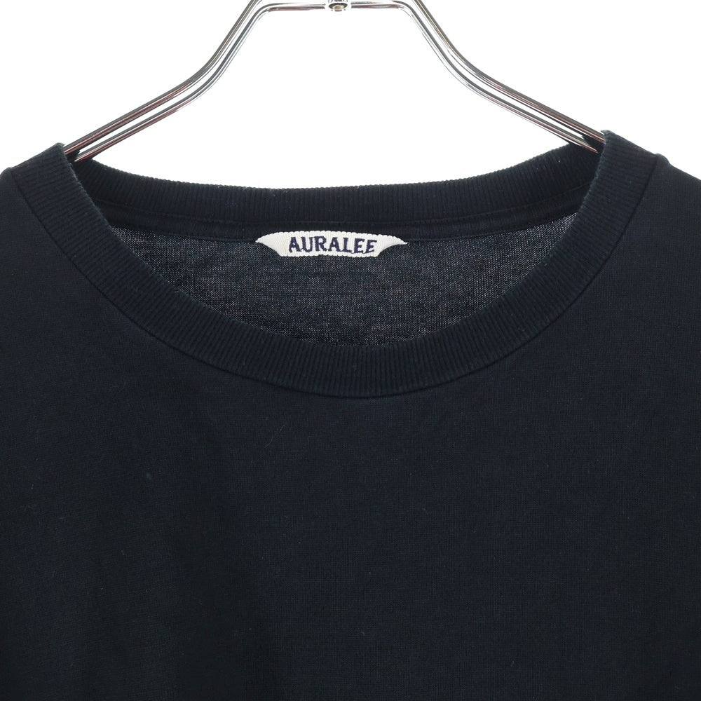AURALEE(オーラリー) LUSTER PLAITING TEE ラスター プレーティング コットン 半袖Tシャツ カットソー ブラック A00ST02GT