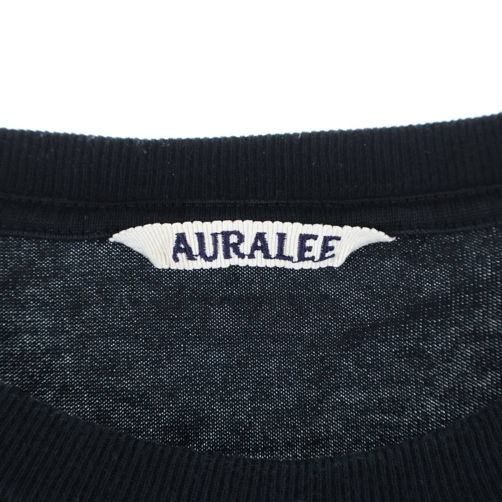 AURALEE(オーラリー) LUSTER PLAITING TEE ラスター プレーティング コットン 半袖Tシャツ カットソー ブラック A00ST02GT