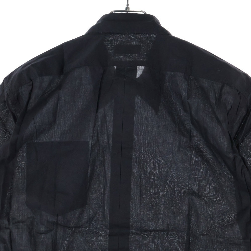 DRIES VAN NOTEN(ドリスヴァンノッテン) ハンガリー製 コットン シアー 半袖シャツ ブラック