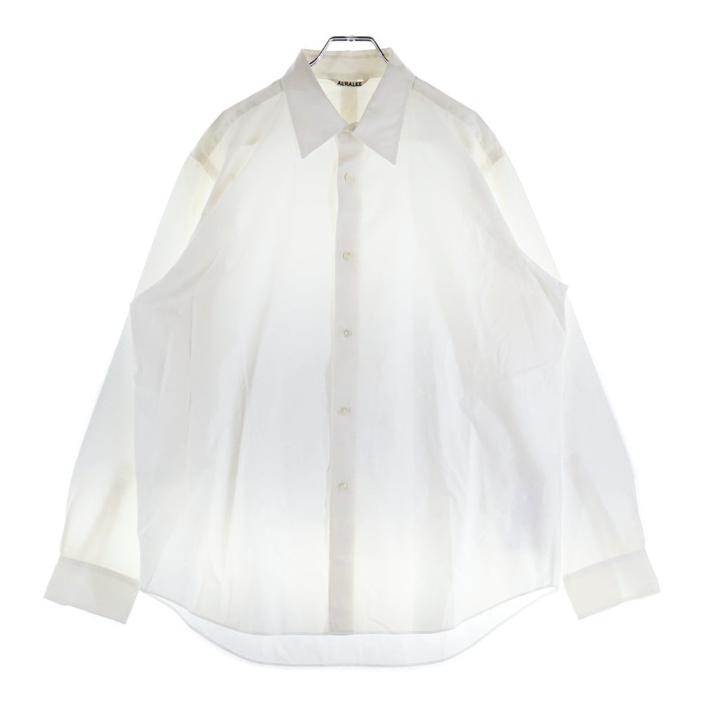 AURALEE(オーラリー) 22SS WASHED FINX TWILL SHIRTS ウォッシュド フィンクス ツイル 長袖シャツ ホワイト A22SS01TN