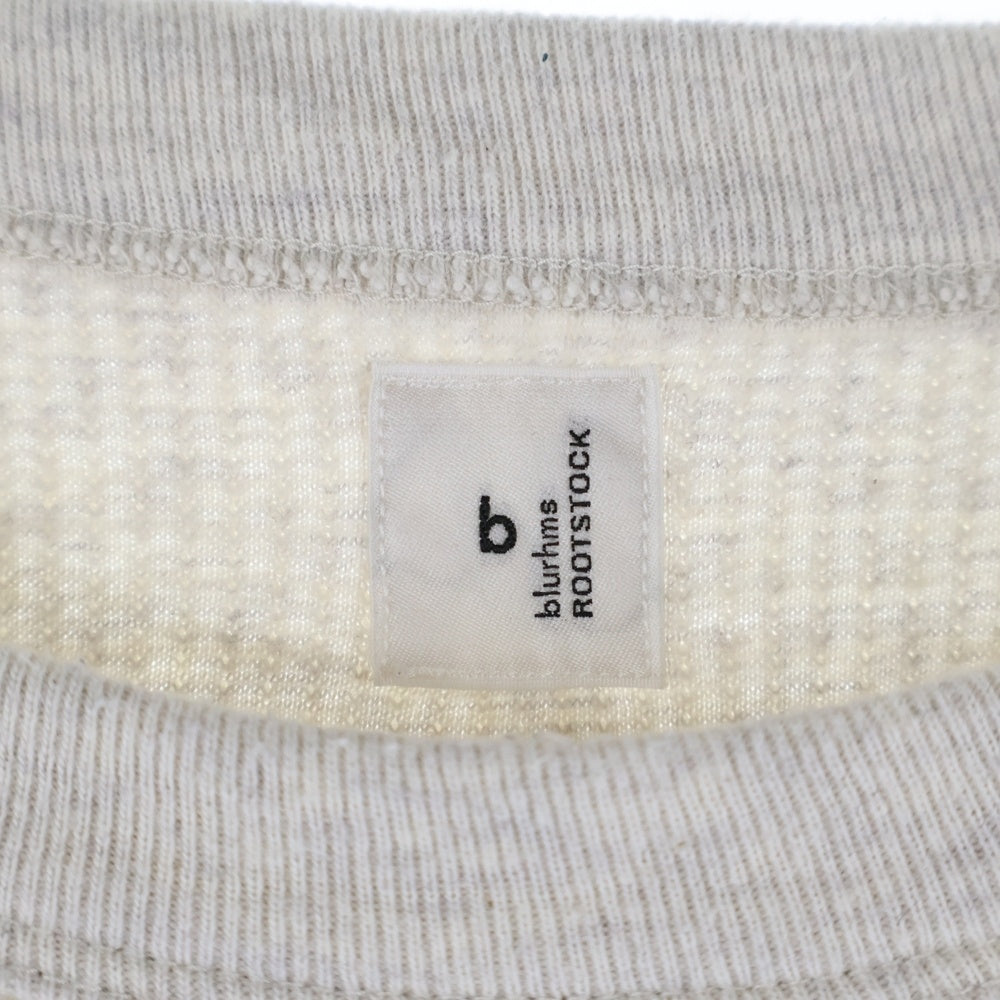 blurhms(ブラームス) ROUGH&SMOOTH THERMAL BASEBALL TEE ラフアンドスムース サーマル 長袖Tシャツ カットソー ライトグレー bROOTS24F31S25