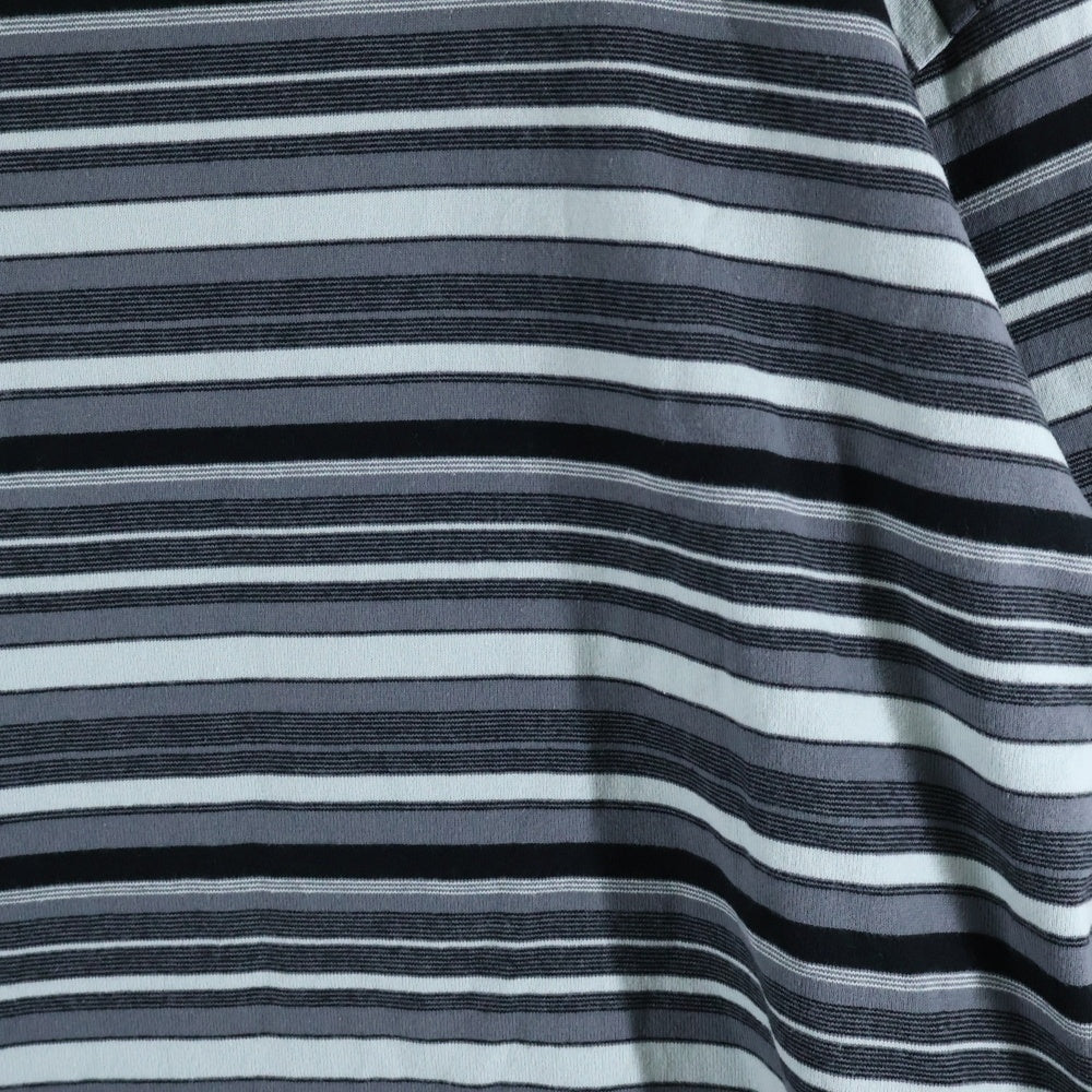 POLYPLOID(ポリプロイド) OVERSIZE LONGSLEEVE B マルチカラーボーダー オーバーサイズ 長袖Tシャツ カットソー ブルー/グレー/ブラック B-7-001-013