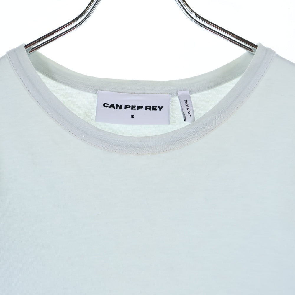 NO BRAND(ノーブランド) CAN PEP REY キャンペプレイ イタリア製 オーガニックコットン クルーネック 半袖Tシャツ カットソー ブルー