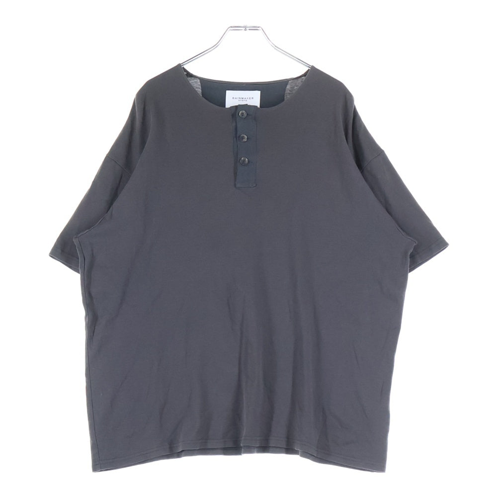 RAINMAKER(レインメーカー) HENLEY-NECK T-SHIRT 日本製 ヘンリーネック コットン 半袖Tシャツ カットソー チャコールグレー RM241-038