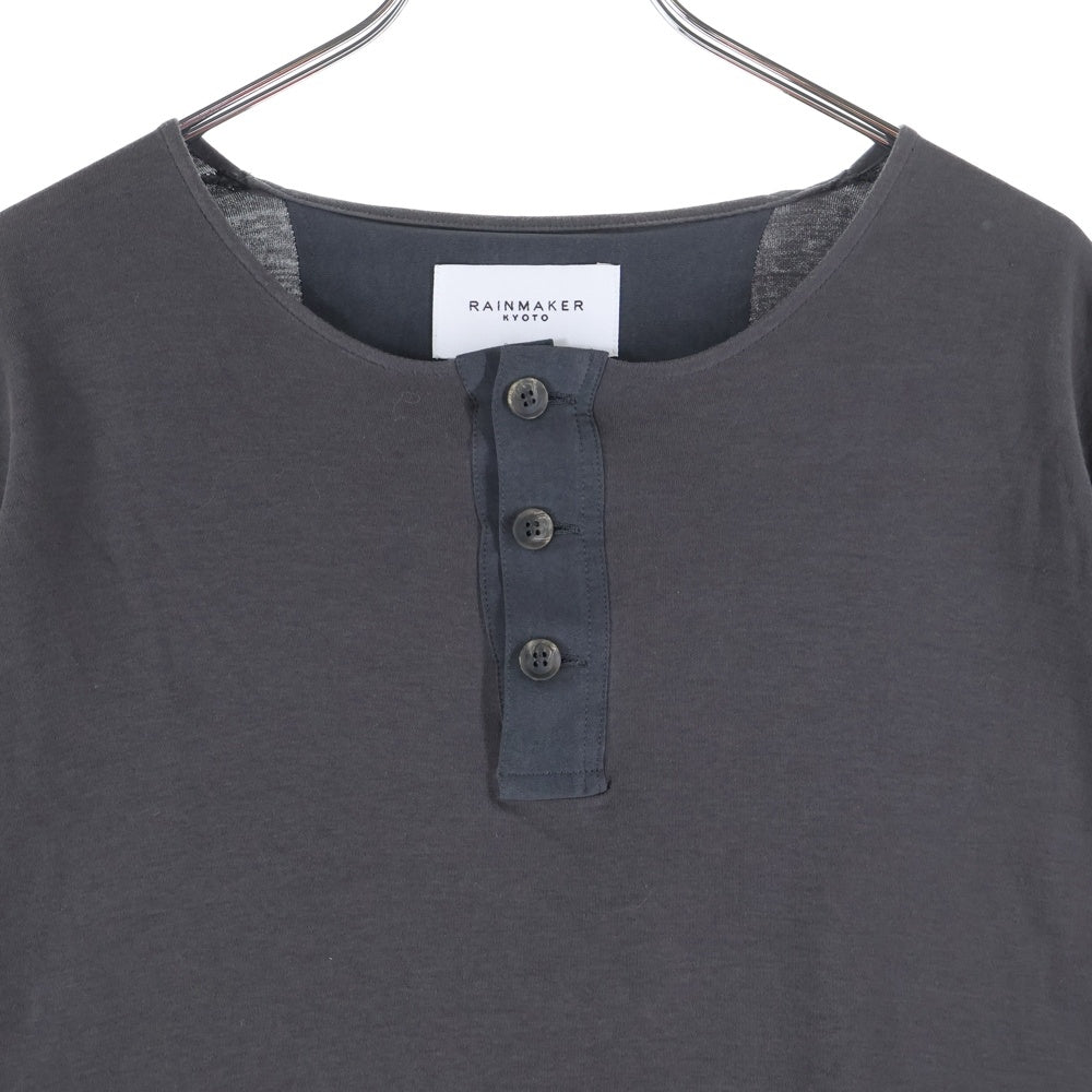 RAINMAKER(レインメーカー) HENLEY-NECK T-SHIRT 日本製 ヘンリーネック コットン 半袖Tシャツ カットソー チャコールグレー RM241-038