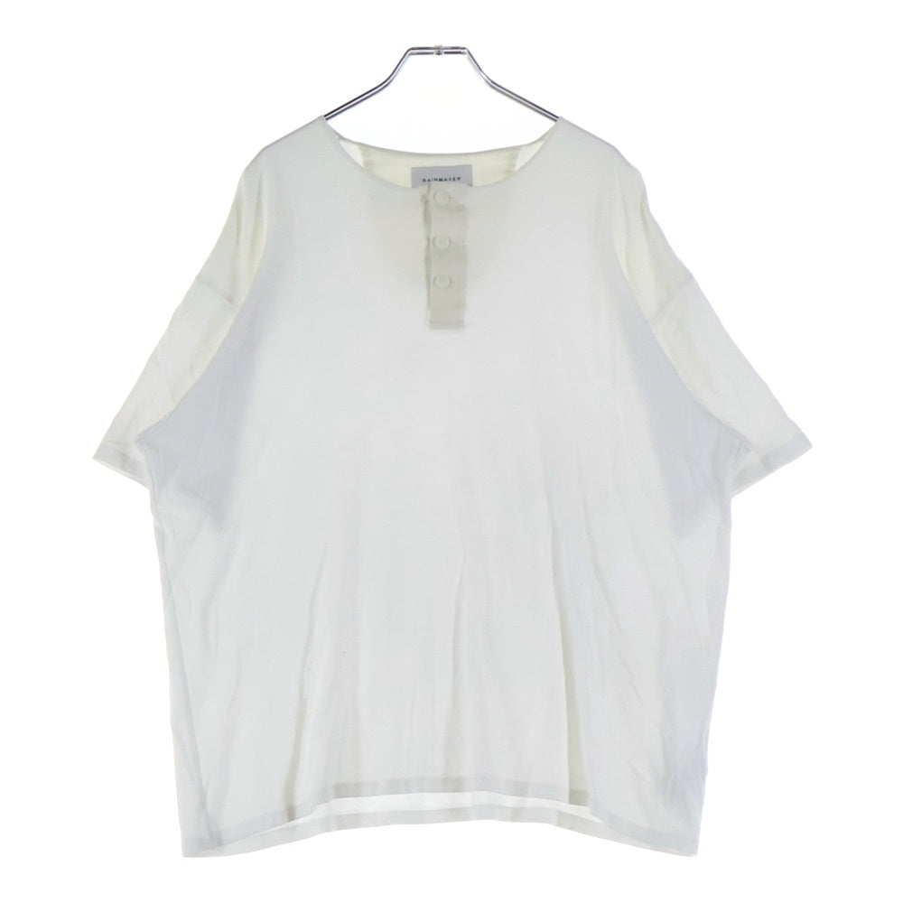 RAINMAKER(レインメーカー) HENLEY-NECK T-SHIRT 日本製 ヘンリーネック コットン 半袖Tシャツ カットソー ホワイト RM241-038