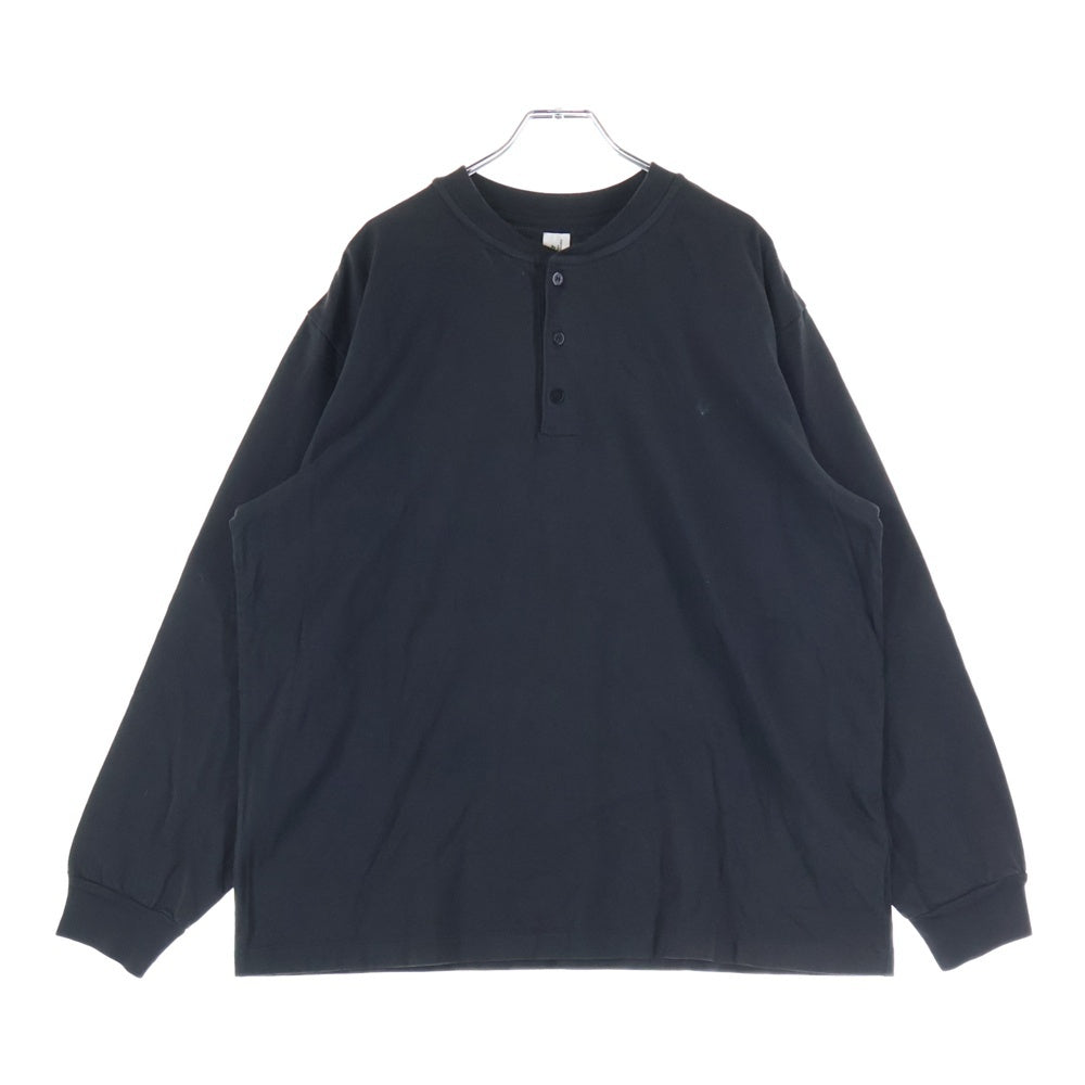 blurhms(ブラームス) CLASSIC HENLEY L/S クラシック コットン ヘンリーネック長袖Tシャツ カットソー ブラック bROOTS25F4