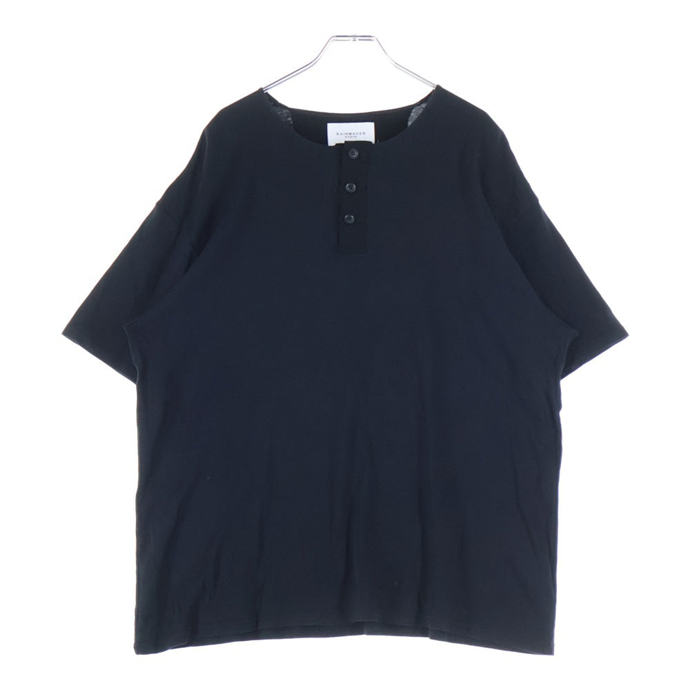 RAINMAKER(レインメーカー) HENLEY-NECK T-SHIRT 日本製 ヘンリーネック コットン 半袖Tシャツ カットソー ブラック RM241-038