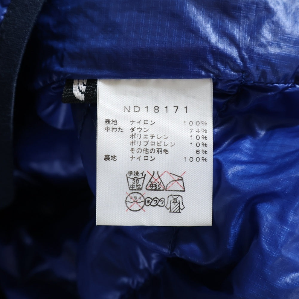 THE NORTH FACE(ザノースフェイス) LIGHT HEAT HOODIE ライト ヒート フーディー ダウンジャケット ブルー ND18171
