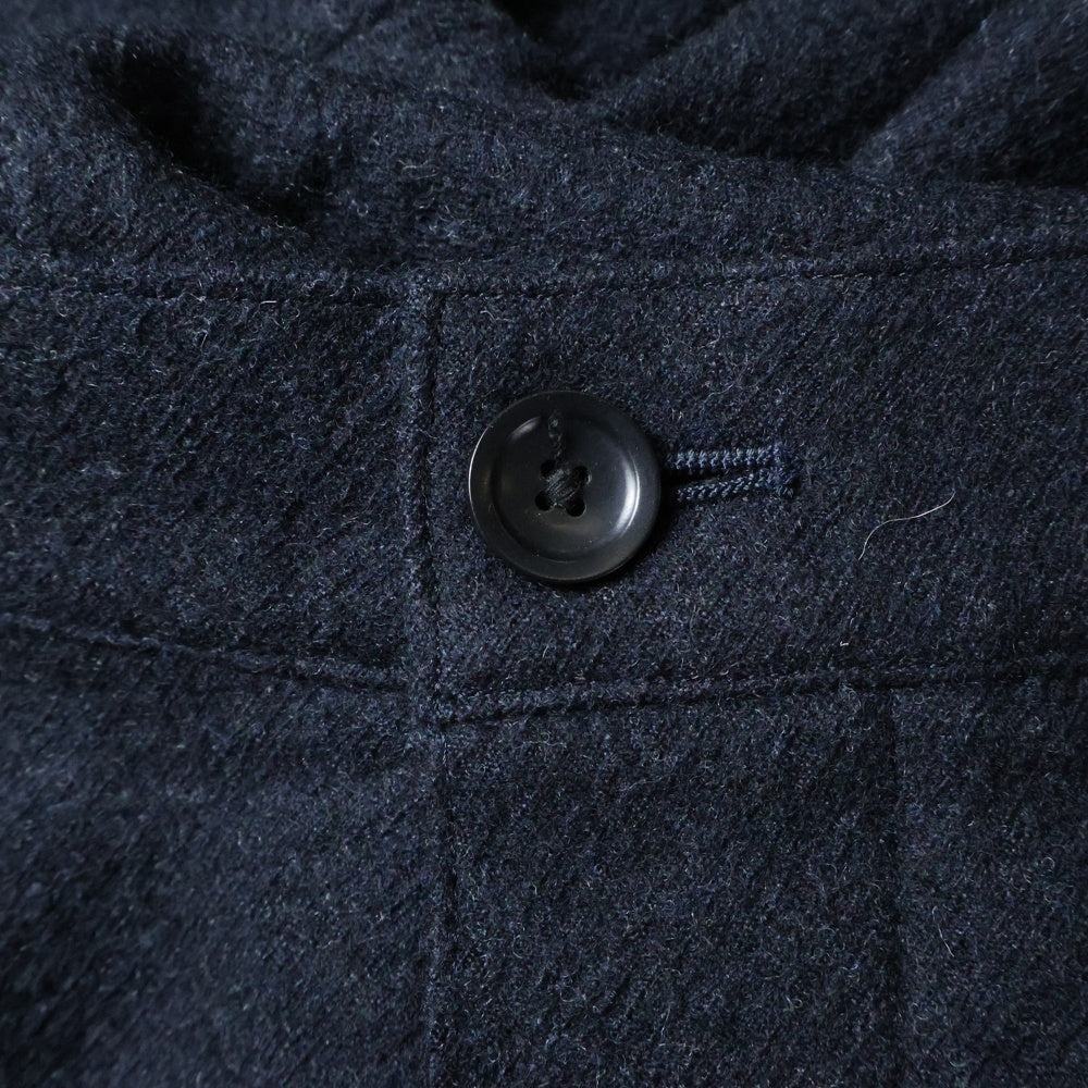 ISAMU KATAYAMA BACKLASH(イサムカタヤマバックラッシュ) FULLING SOFT SHARK WOOL WIDE PANTS ソフト ウール 製品染ワイドパンツ ブラック 2081-01