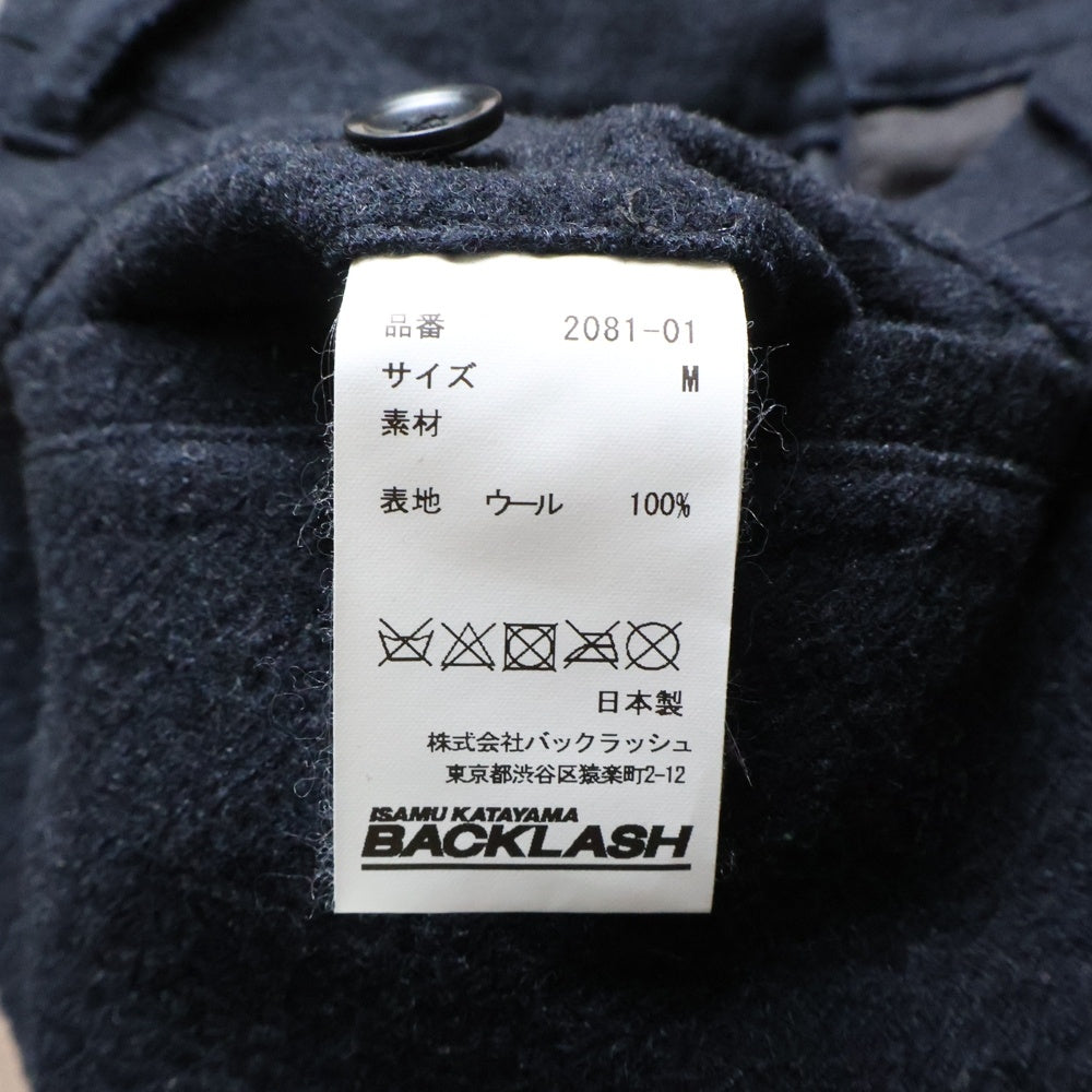 ISAMU KATAYAMA BACKLASH(イサムカタヤマバックラッシュ) FULLING SOFT SHARK WOOL WIDE PANTS ソフト ウール 製品染ワイドパンツ ブラック 2081-01