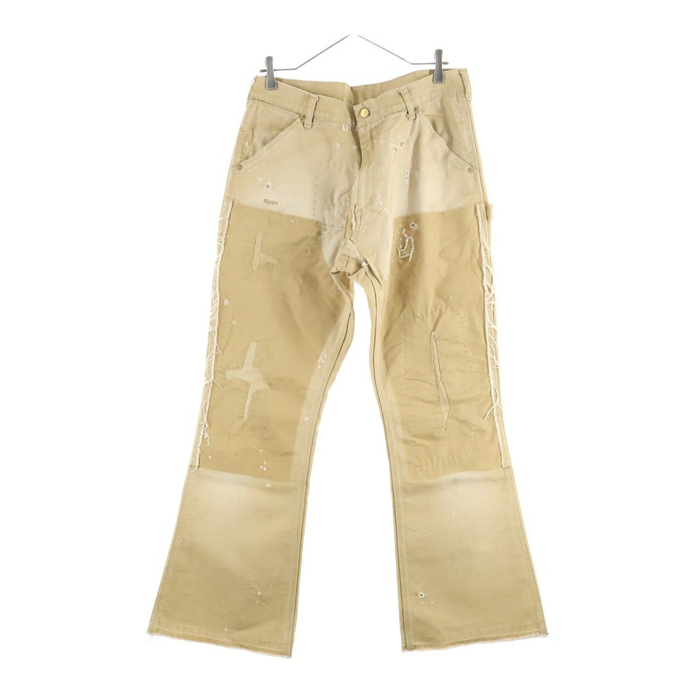 SAINT MICHAEL(セントマイケル) 24AW DOUBLE KNEE ダブルニー フレア コットン ワークパンツ ベージュ SM-YS1-0000-068