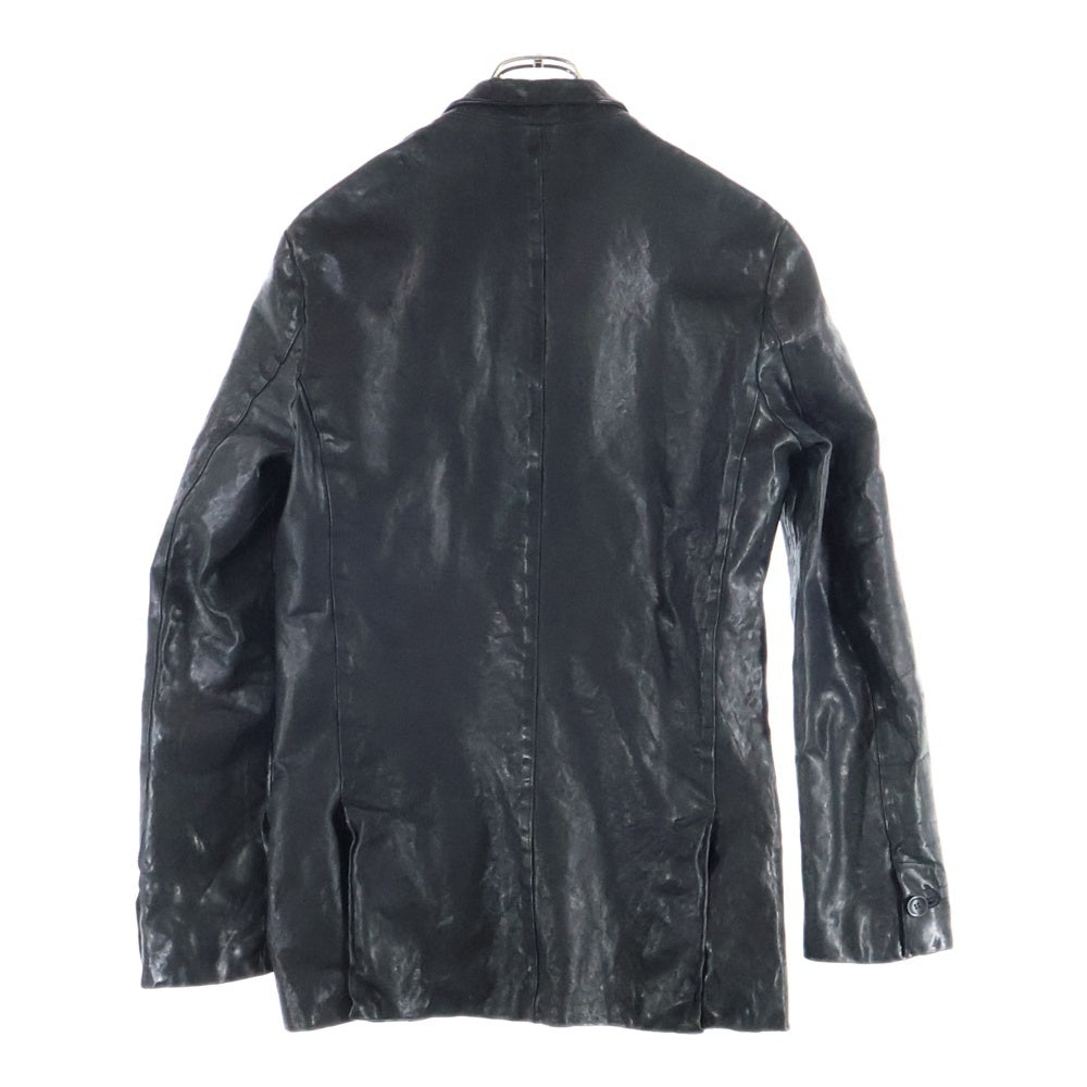 ISAMU KATAYAMA BACKLASH(イサムカタヤマバックラッシュ) イタリアンダブルショルダーレザー 製品染 1B シングルジャケット ブラック 1254-30