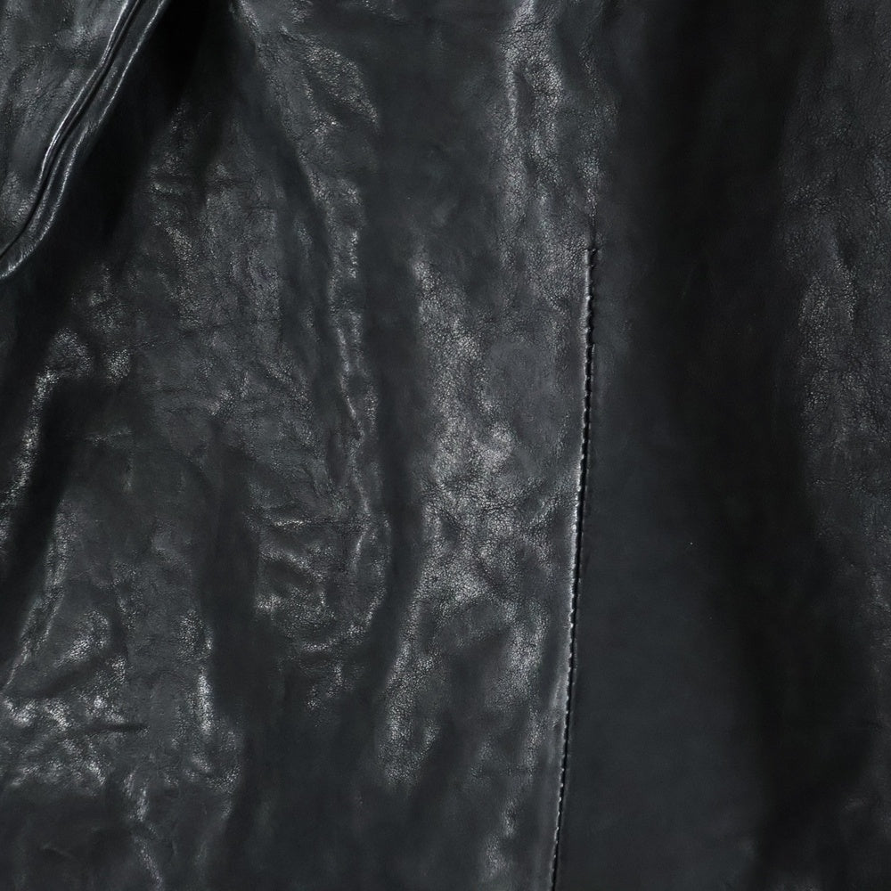 ISAMU KATAYAMA BACKLASH(イサムカタヤマバックラッシュ) イタリアンダブルショルダーレザー 製品染 1B シングルジャケット ブラック 1254-30