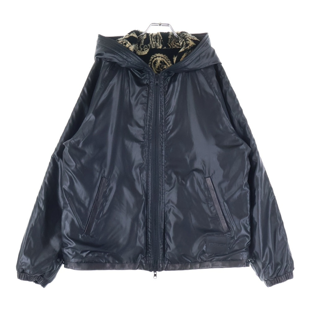 ISAMU KATAYAMA BACKLASH(イサムカタヤマバックラッシュ) 23AW PAISLEY RABBIT FUR + NYLON REVERSIBLE HOODED BLOUSON リバーシブル ジップアップブルゾン 2069-01