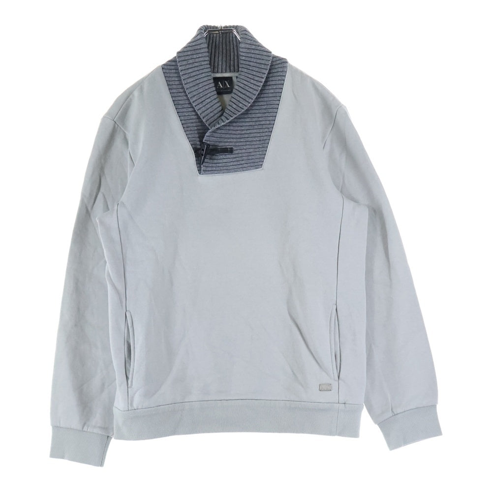 Armani Exchange(アルマーニ エクスチェンジ) ニット切替 ショールカラー スウェットトレーナー グレー