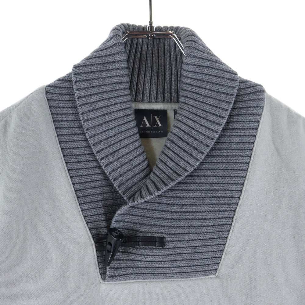 Armani Exchange(アルマーニ エクスチェンジ) ニット切替 ショールカラー スウェットトレーナー グレー
