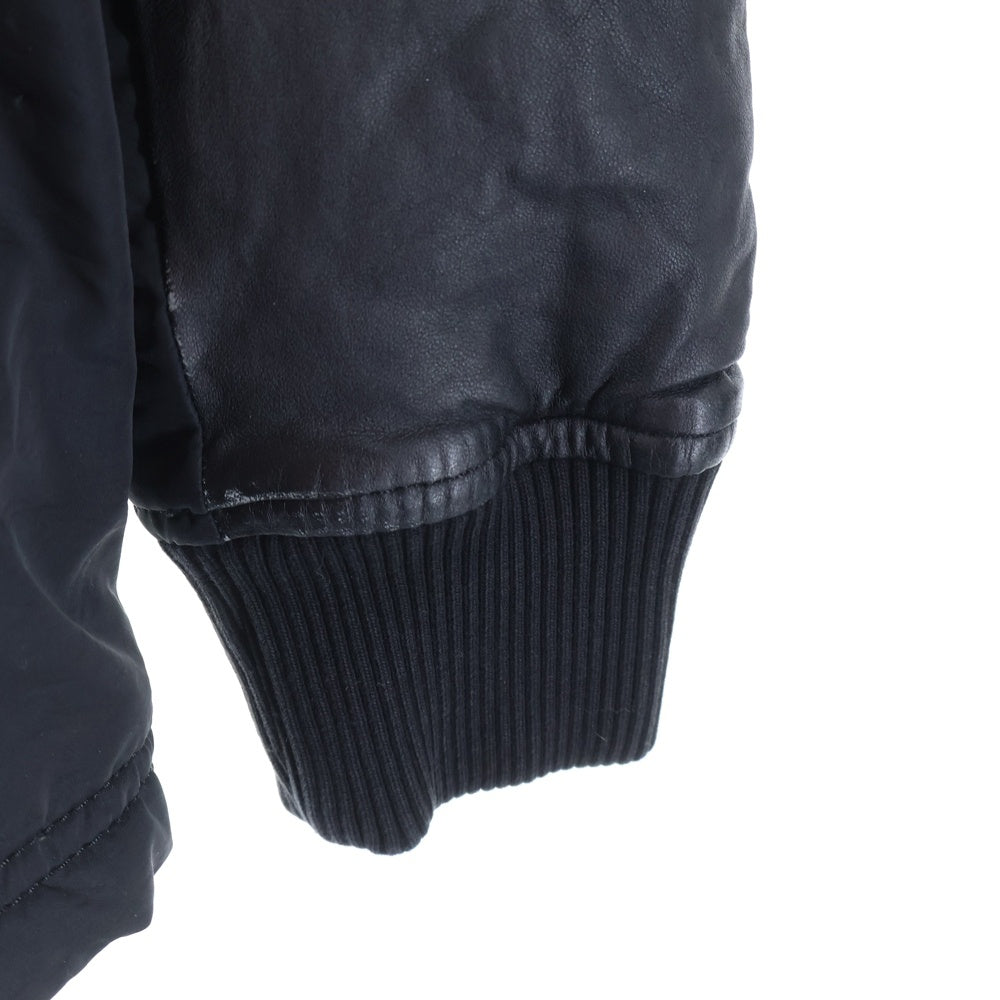 DIESEL(ディーゼル) 異素材切替 コーティング ジップアップ バイカージャケット ブラック