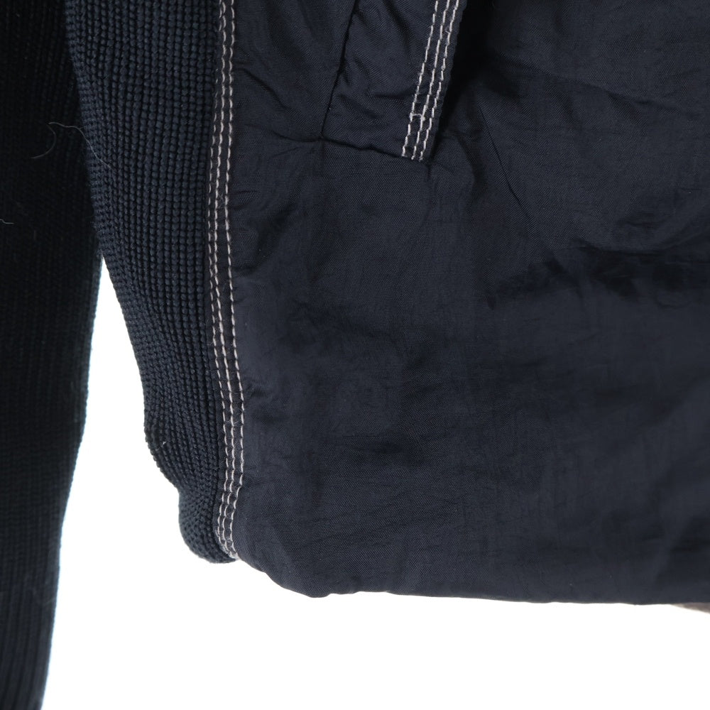 DIESEL BLACK GOLD(ディーゼルブラックゴールド) 異素材切替 シープスキン ジップアップ ナイロンジャケット ブラック