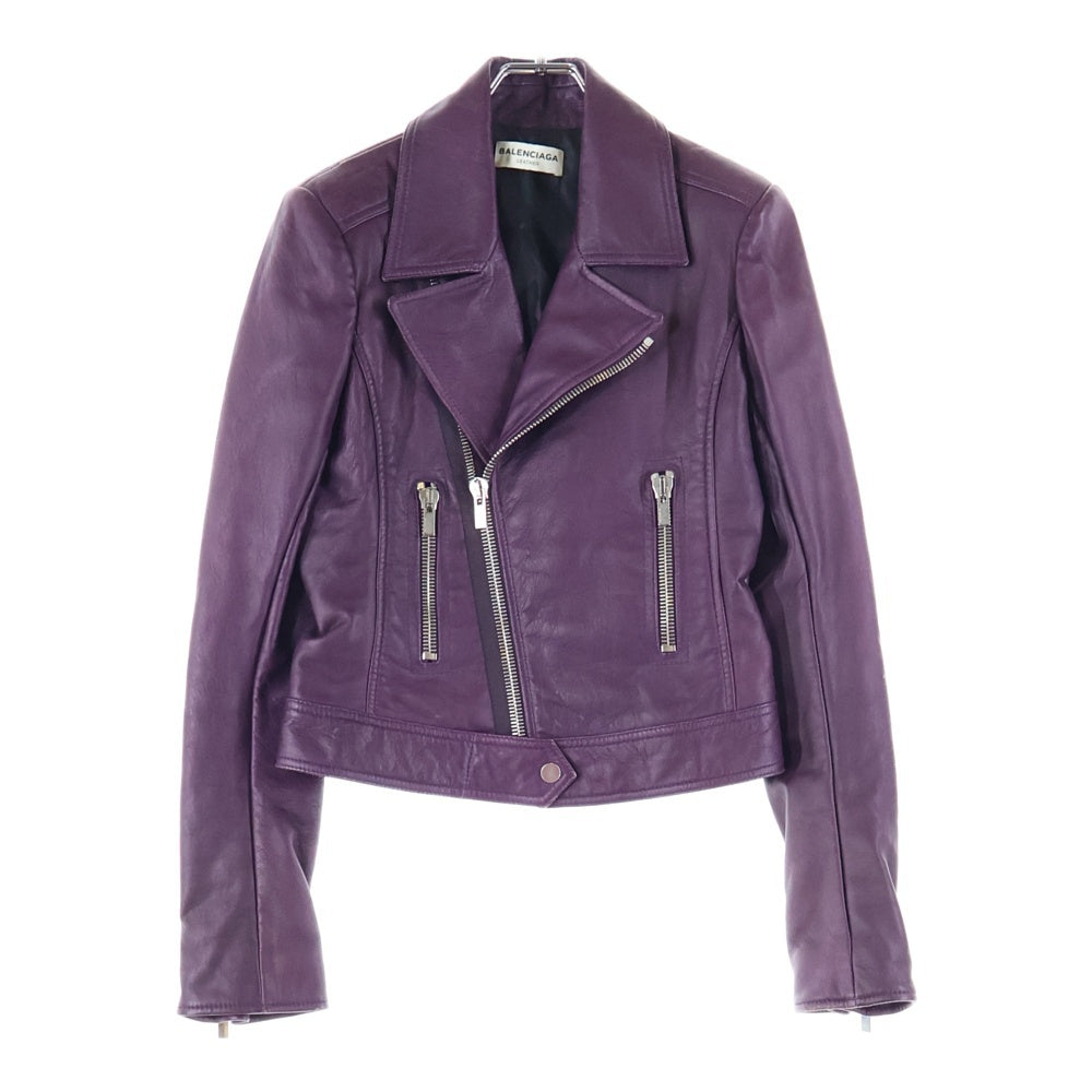 BALENCIAGA(バレンシアガ) ダブルライダース レザージャケット レディース パープル 342688