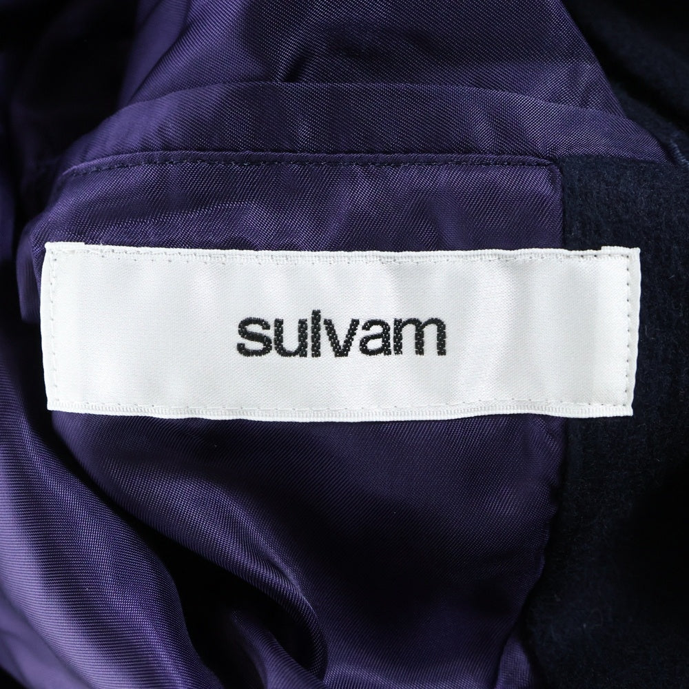 sulvam(サルバム) 22AW OVER BLOUSON JACKET オーバー ブルゾン ウールジャケット ブラック/パープル SQ-J06-150