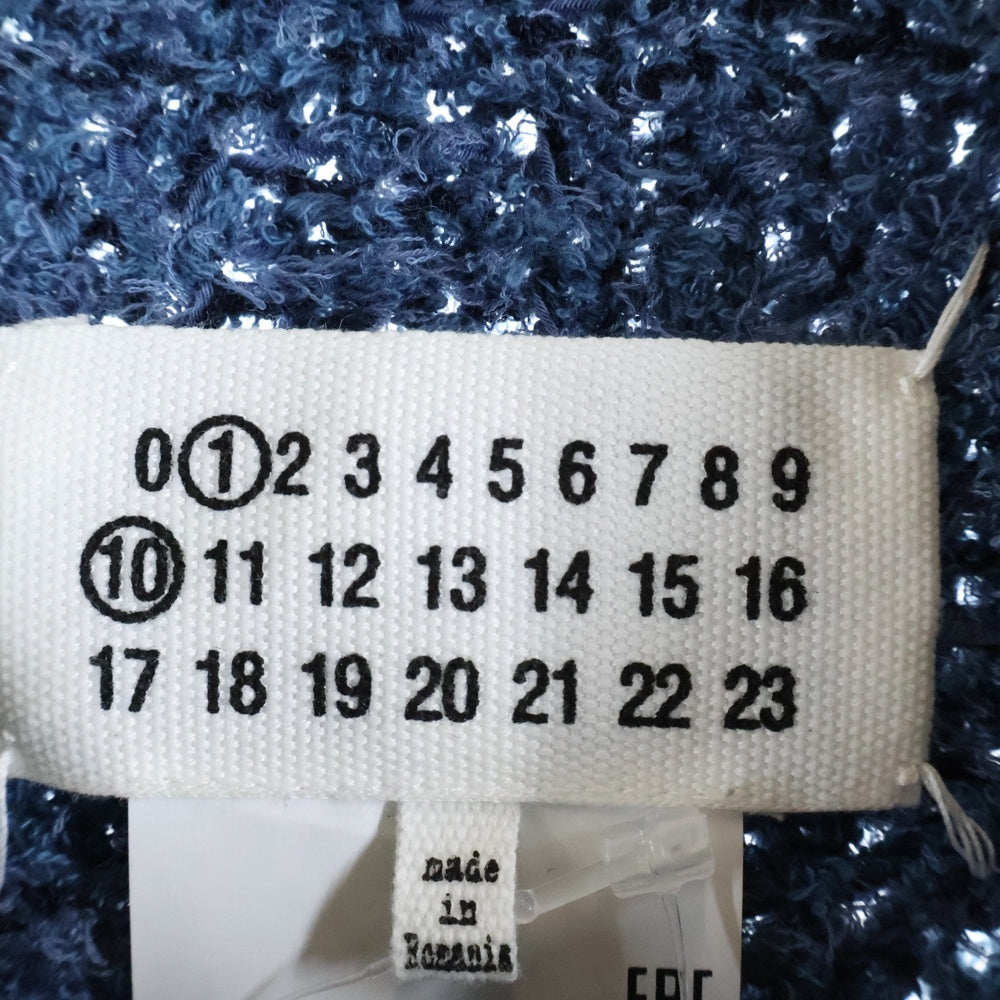 Maison Margiela 1 10(メゾンマルジェラ 1 10) 22AW レーヨン混 半袖ニットポロシャツ ブルー S50GL0043 S18151